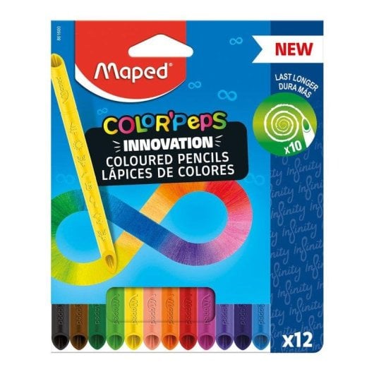 Lápices de colores Maped Color'Peps Infinity caja de 12 unidades mina sin madera