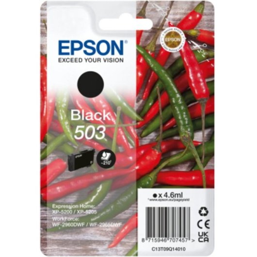 Cartucho de Tinta Epson 503 Negro Rendimiento Estándar 4,6 ml Pack Individual