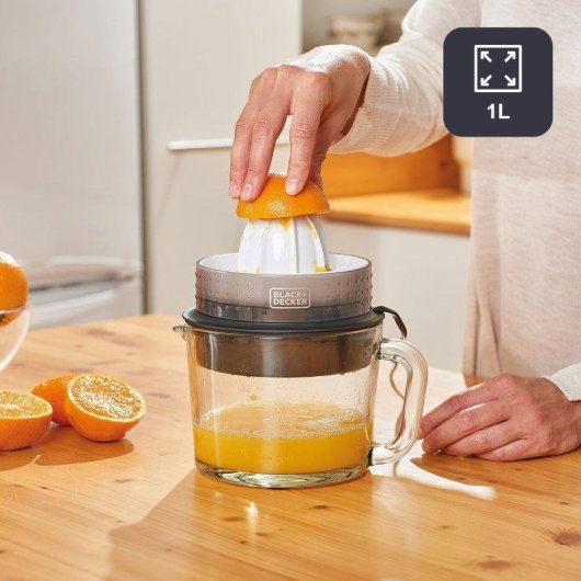 Exprimidor Black & Decker Automático 30W Jarra 1L Doble Giro Pulpa Ajustable
