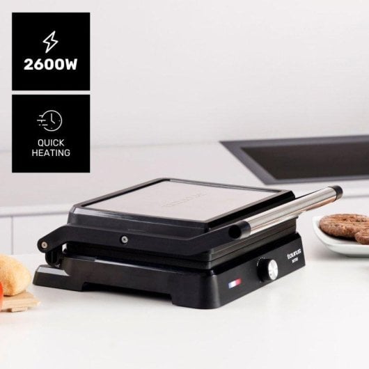 Grill Bistro Taurus 2 en 1 2600W Plancha y Grill 29x23 cm Antiadherente