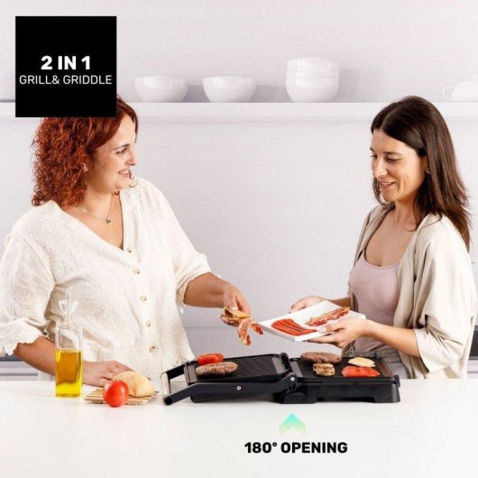 Grill Bistro Taurus 2 en 1 2600W Plancha y Grill 29x23 cm Antiadherente