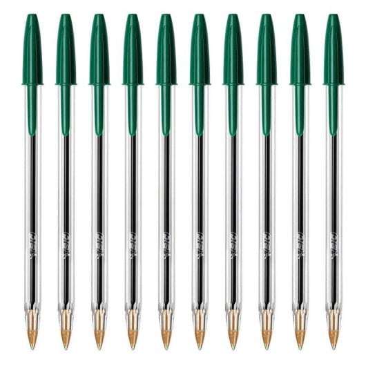 Bic Cristal Original Penna Tinta Olio Verde 50 Pezzi