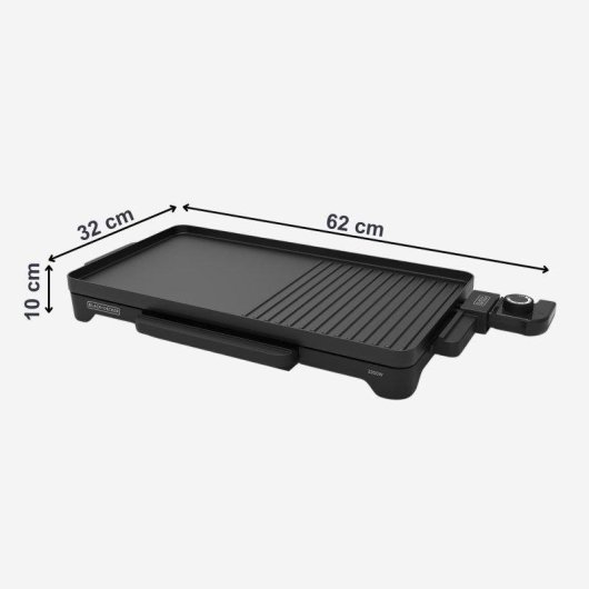 Plancha y Grill de Mesa Black+Decker BXGB2200E 2200W 49x27cm Antiadherente