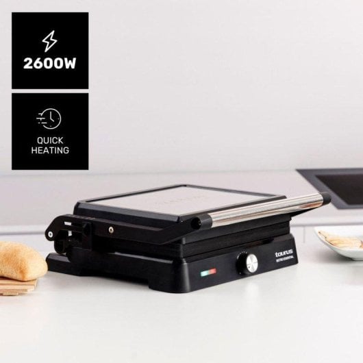 Grill y Plancha Taurus Essential 2600W 2 en 1 Stair System 29x23 cm