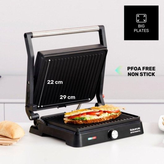 Grill y Plancha Taurus Essential 2600W 2 en 1 Stair System 29x23 cm