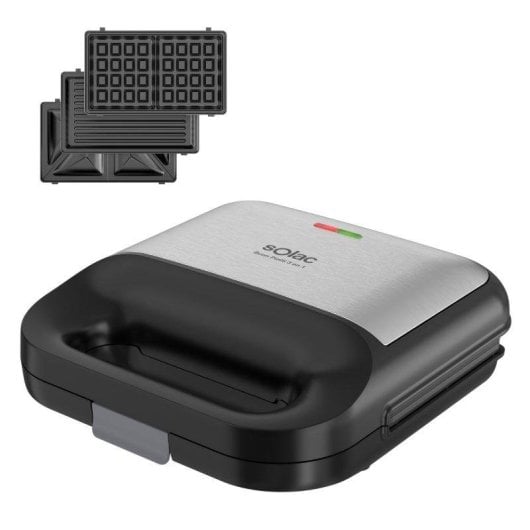 Sandwichera Solac Buon Piatti 3 en 1 750W Placas Intercambiables Antiadherente