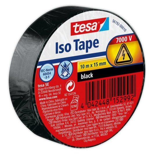 Nastro isolante Tesa 56192 PVC Nero 7000V 10m x 15mm