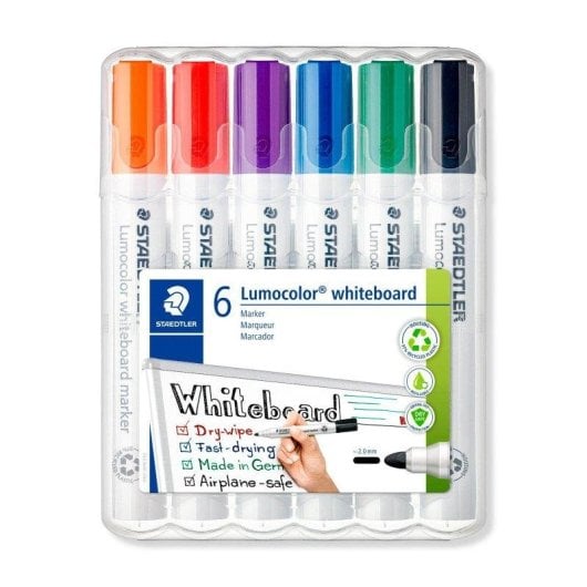 Staedtler Lumocolor - Set 6 Marcadores para Quadro Branco