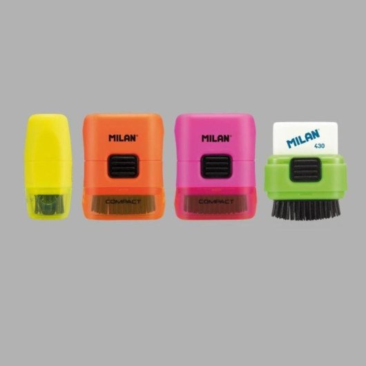 Goma de borrar y cepillo Milan Compact Fluo