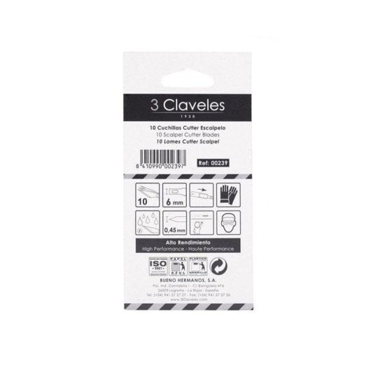 Scatola con 10 lame di ricambio per scalpello 6 mm 3 Claveles