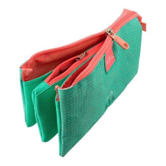 Estuche Portatodo Triple Plano Grafoplás K?ru Turquesa 22.5 x 12 x 14 cm