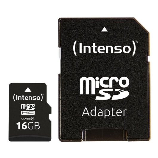 Tarjeta MicroSD Intenso 3403470 16 GB Clase 4 con adaptador SD
