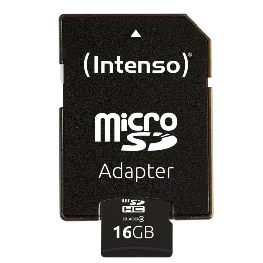 Tarjeta MicroSD Intenso 3403470 16 GB Clase 4 con adaptador SD