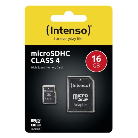 Tarjeta MicroSD Intenso 3403470 16 GB Clase 4 con adaptador SD