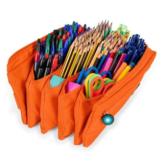 Estuche Portatodo Cuádruple Grafoplás Bits and Bobs Naranja