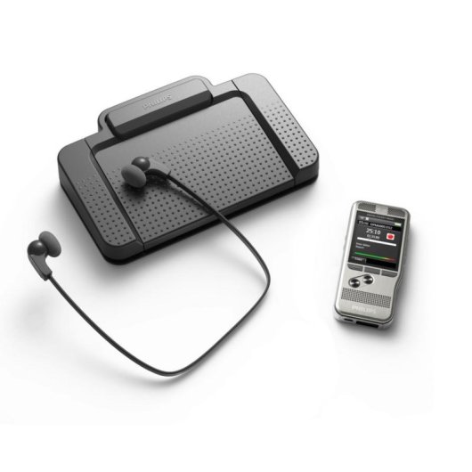 Grabadora de voz Philips DPM6700/03 con pedal de control y auriculares estéreo