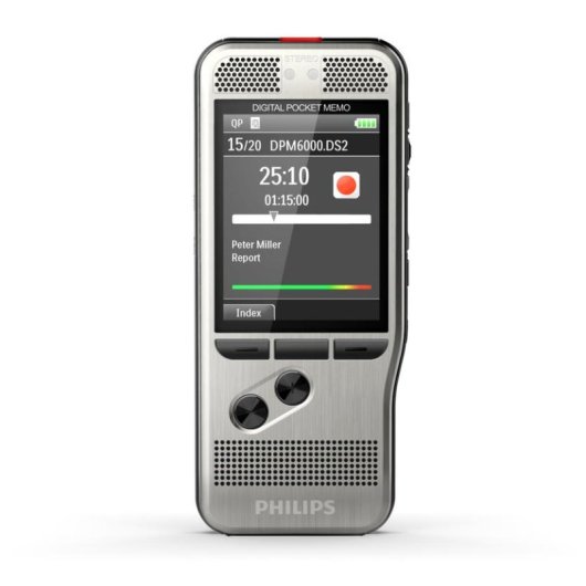Grabadora de voz Philips DPM6700/03 con pedal de control y auriculares estéreo