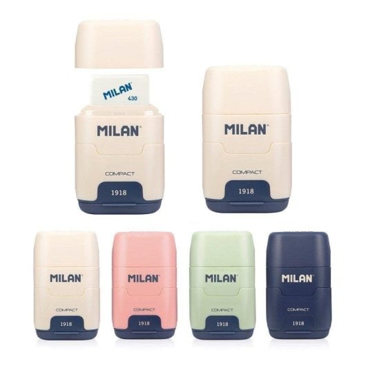 Afilaborra Milan Compact Serie 1918 Pack Afilaborras con 2 Gomas de Recambio