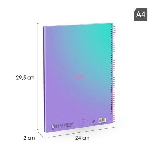 Cuadernos A4 Milan Sunset Pack 3 Unidades Espiral Tapa Dura Lila
