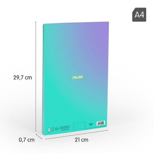 Libreta Milan Sunset A4 Pautada 48 Hojas Turquesa Pack 3 Unidades