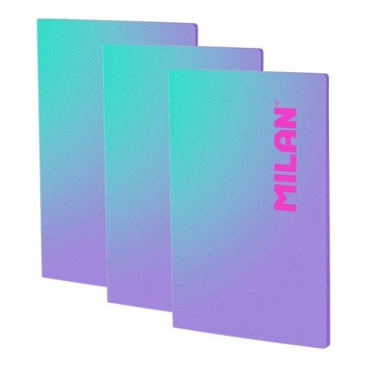 Quaderni A4 Milan Sunset - Pack 3 Quadrettati 95gr Lilla