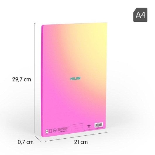 Pack 3 Libretas A4 Milan Sunset Papel Pautado 48 Hojas 95gr Rosa