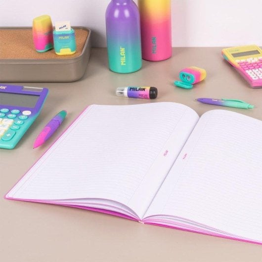 Pack 3 Libretas A4 Milan Sunset Papel Pautado 48 Hojas 95gr Rosa