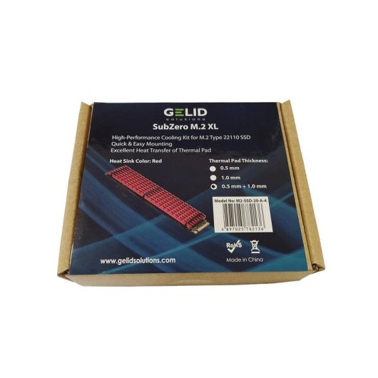 Refroidissement Gelid SubZero 100 mm dissipateur thermique rouge M.2 22110