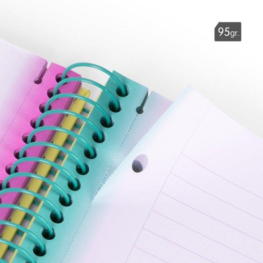 Pack 3 Cuadernos A4 Milan Sunset Pautados 90 Hojas Turquesa