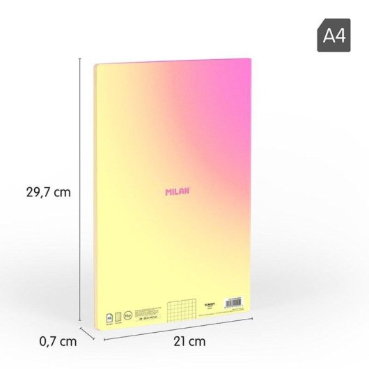 Quaderno A4 Milan Sunset - Pack 3 Rilegati Incollati 95g Giallo