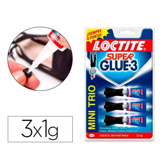 Colla istantanea Loctite Super Glue-3 Mini Trio - Lotto di 3 monodosi