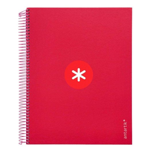 Quaderno Antartik A4 Quadrettato 5 Bande Colori Lampone