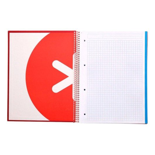 Quaderno Antartik A4 Quadrettato 5 Bande Colori Lampone