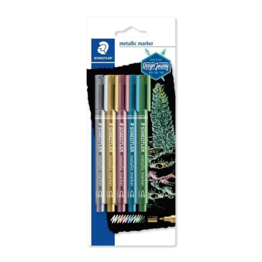 Staedtler Design Journey - Blister com 5 Marcadores Metálicos de Ponta Fina
