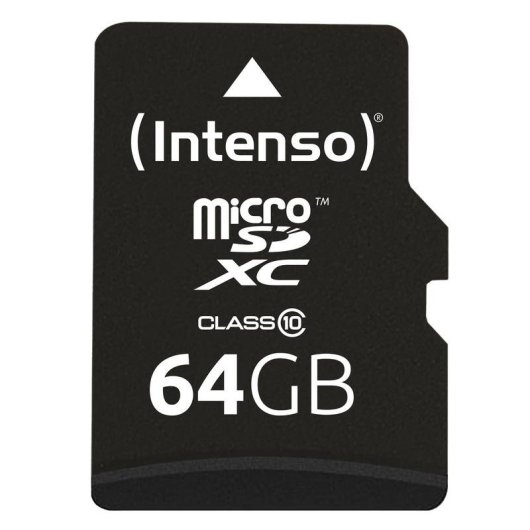 Tarjeta microSD Intenso 64GB Clase 10 Resistente con Adaptador SD
