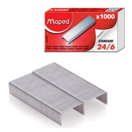Grappe Metallique Maped 24/6 Paquet de 1000 Unites pour Papier