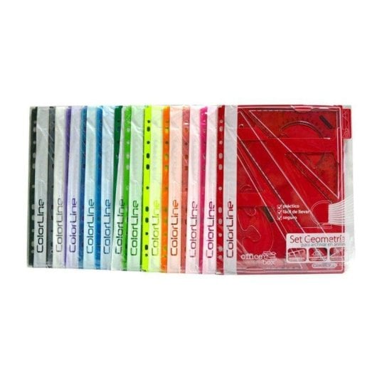 Set Geometria Office Box 4 Pezze Con Custodia Ad Anelli