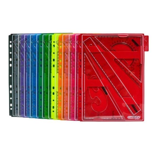 Set Geometria Office Box 4 Pezze Con Custodia Ad Anelli