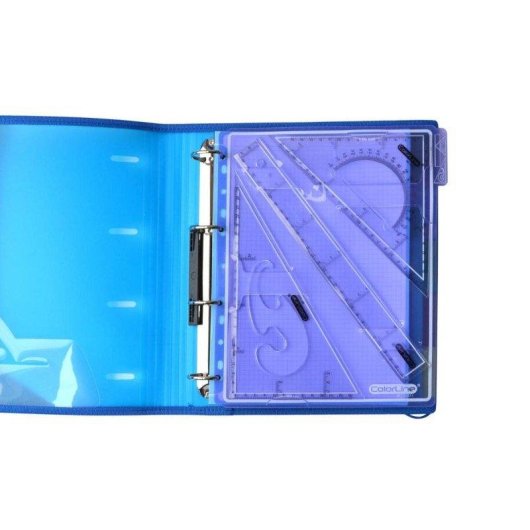 Set Geometria Office Box 4 Pezze Con Custodia Ad Anelli
