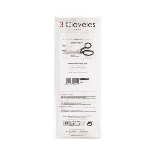 Forbici Multiuso Professionali 3 Claveles Tipo Sarto Zig-Zag 21.5cm