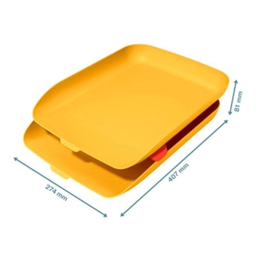 Set 2 Bandejas Porta Documentos A4 Leitz Cosy Amarillo