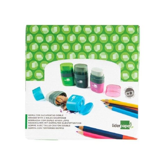 Affilamatite Plastico 2 Usi Liderpapel con Gomma