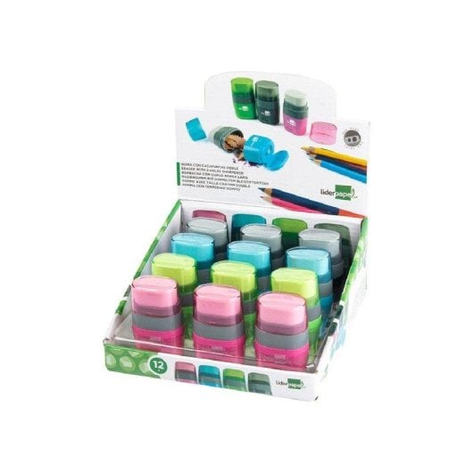 Affilamatite Plastico 2 Usi Liderpapel con Gomma