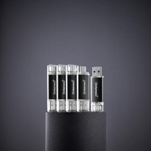 Clé USB Intenso Twist Line 32 Go USB-A et USB-C 70 Mo/s Anthracite