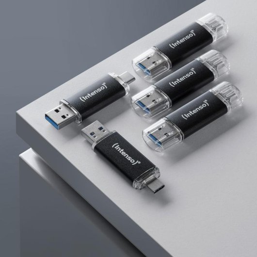 Clé USB Intenso Twist Line 32 Go USB-A et USB-C 70 Mo/s Anthracite