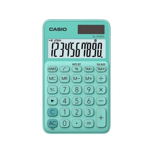 Calcolatrice tascabile Casio SL-310UC-RD 10 cifre solare e batteria fucsia