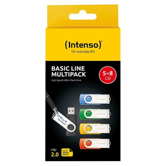 Clé USB Intenso Basic Line 8GB Multicolore USB-A 2.0 Pivotante