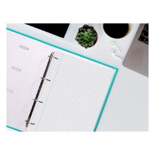 Rimpiazzo A4 100 fogli 60g/m2 quadrettato 8mm con margini 4 perforazioni Liderpapel