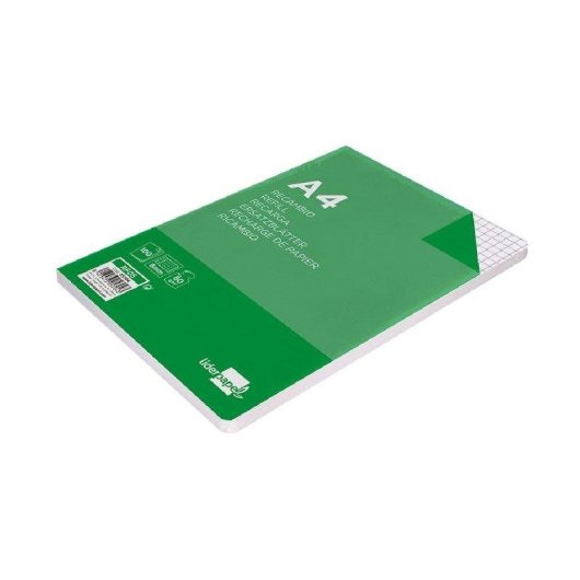 Rimpiazzo A4 100 fogli 60g/m2 quadrettato 8mm con margini 4 perforazioni Liderpapel