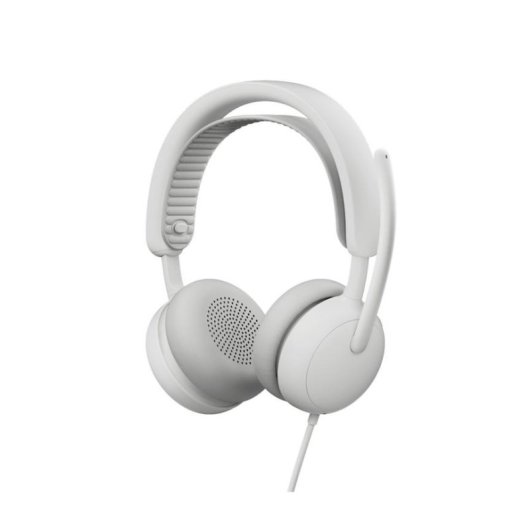 Auriculares Logitech Zone Wired 2 com cabo USB-C, Cancelamento Ativo de Ruído, branco